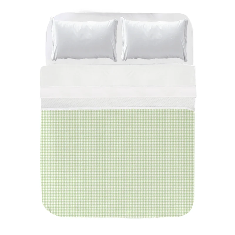 Colcha Ajustable Acolchada Vichy Verde Pistacho