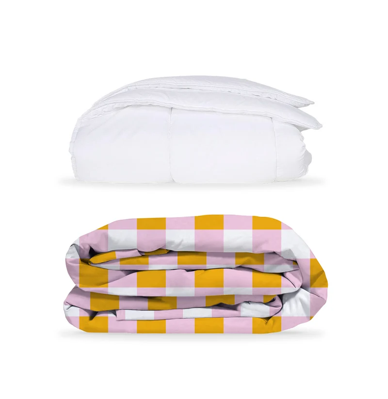 Pack Vichy M Rosa Amarillo (Funda Nórdica+Relleno)