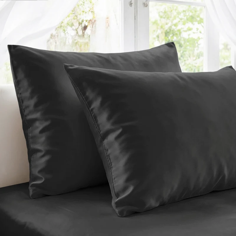 Funda de Almohada Iris Anthracite Satén 300 Hilos