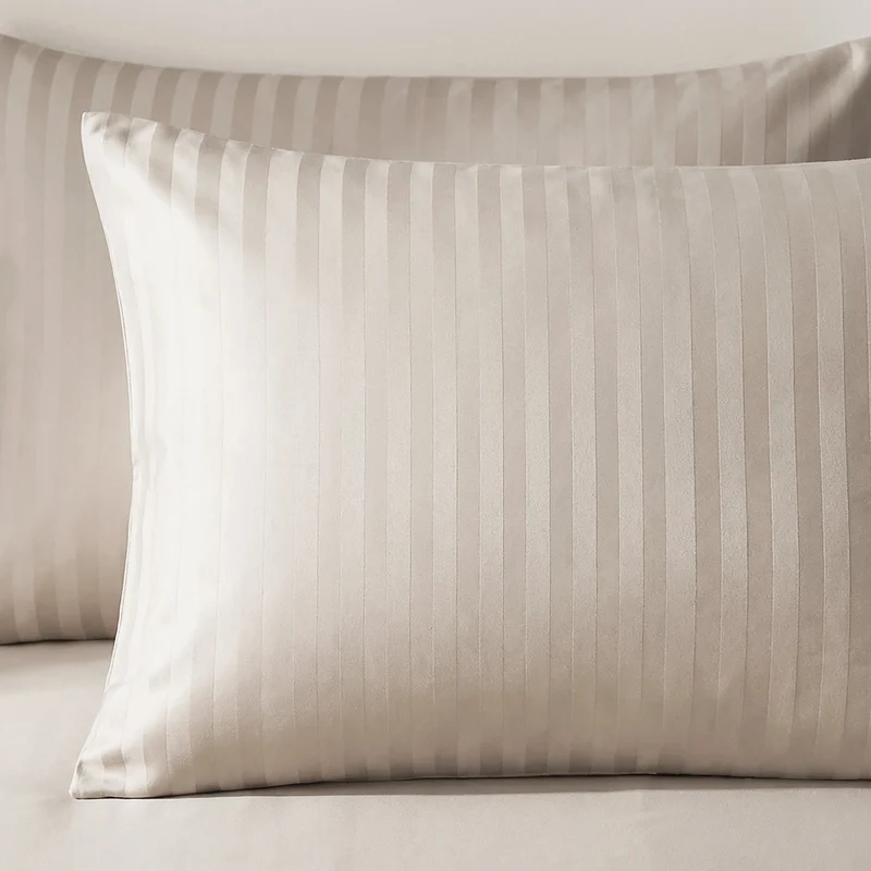 Funda de Almohada Luxury Beige Satén 220 Hilos