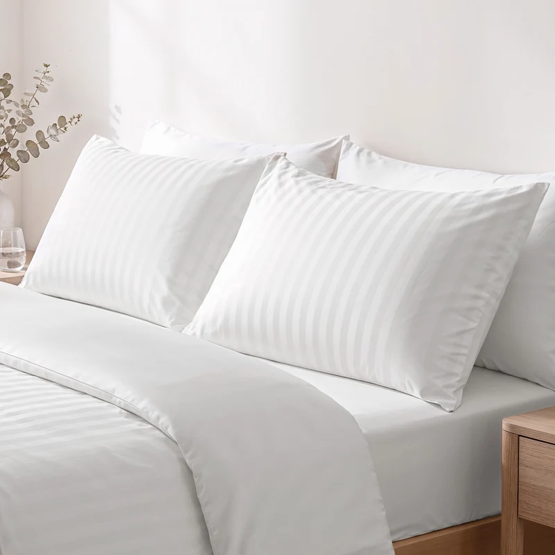 Funda de Almohada Luxury Blanco Satén 220 Hilos