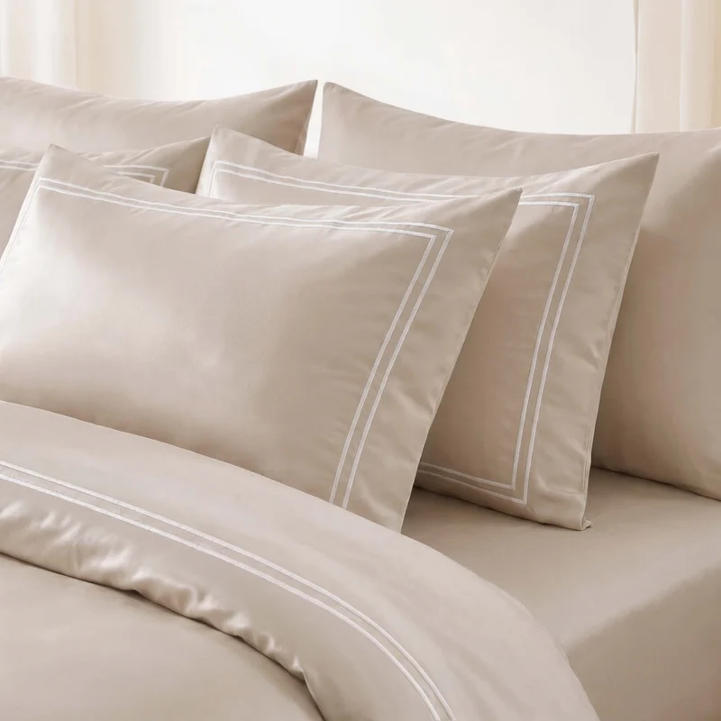 Funda de Almohada Royal Beige Satén 300 Hilos