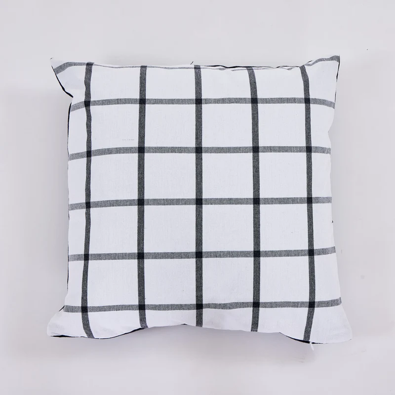 Funda de cojín cotton 45x45 cuadro carbón
