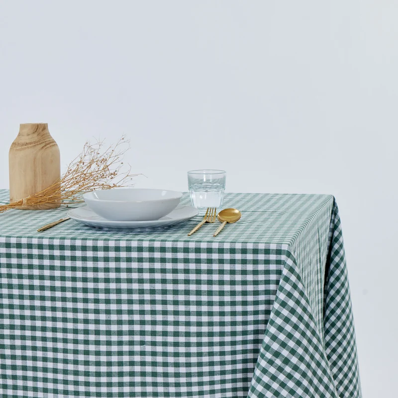 Mantel cotton vichí verde