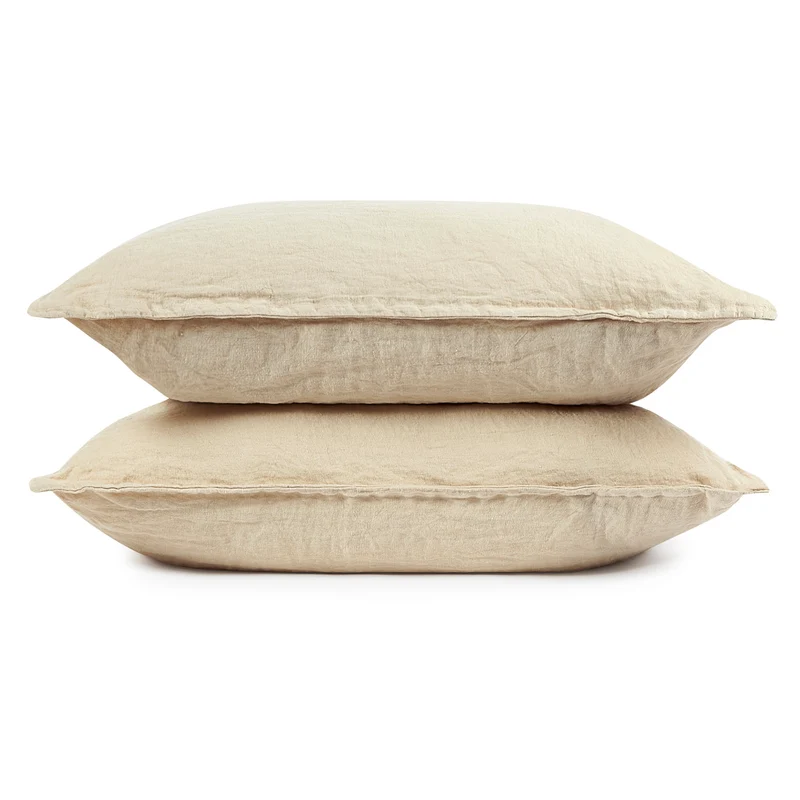 Beige lino Almohada