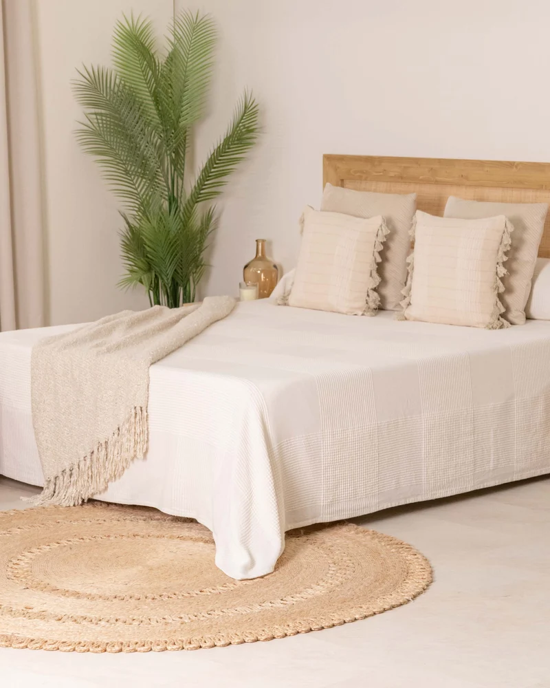 Plaid cubrecama nido natural