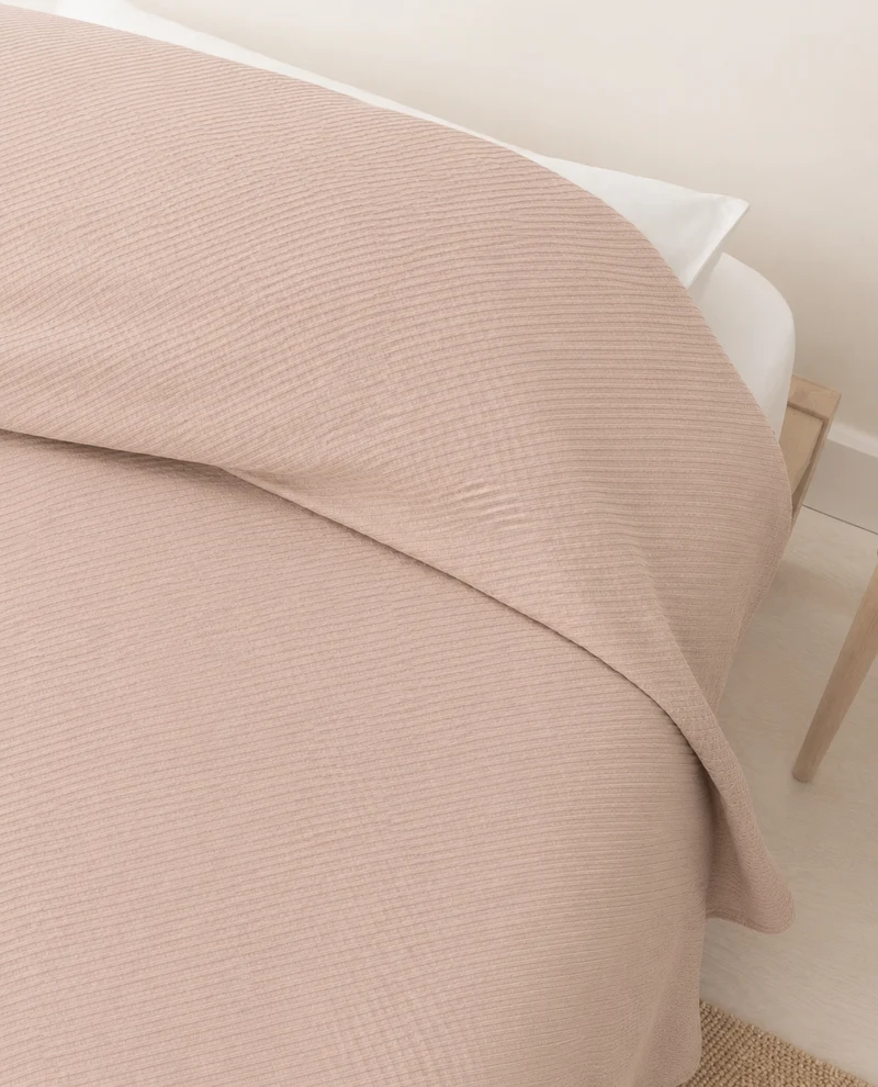 Plaid cubrecama ike camel