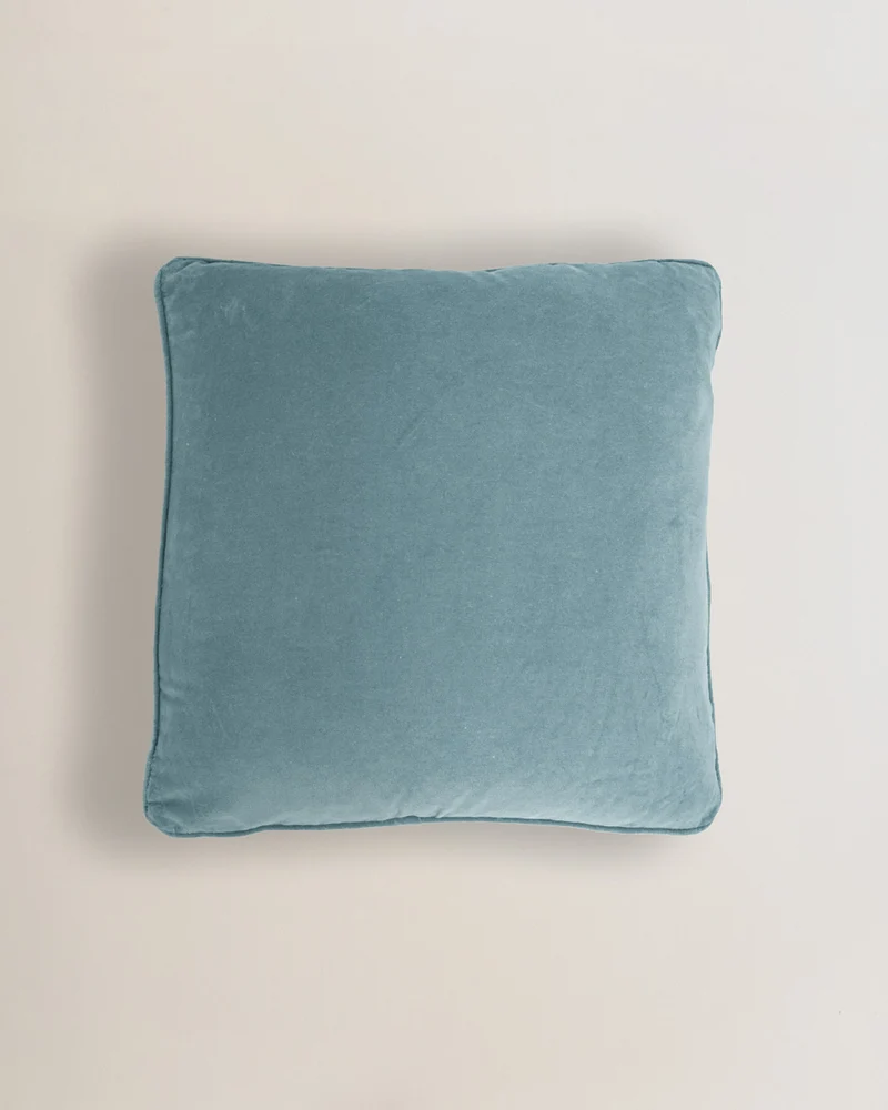 Cojín algodón terciopelo azul keike