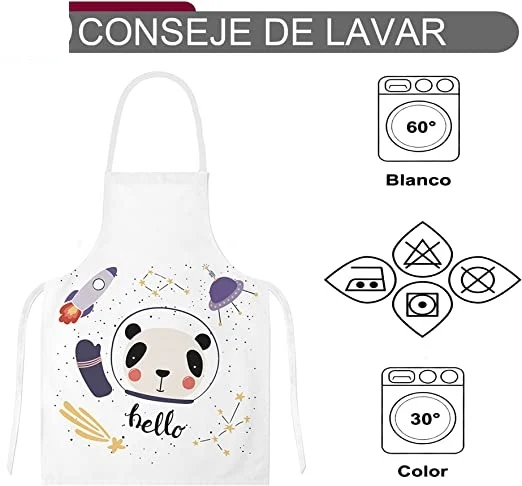 Delantal Niño, Delantal Ajustable para Niñas Niños, Delantales de Cocina para Cocinar Hornear Pintar