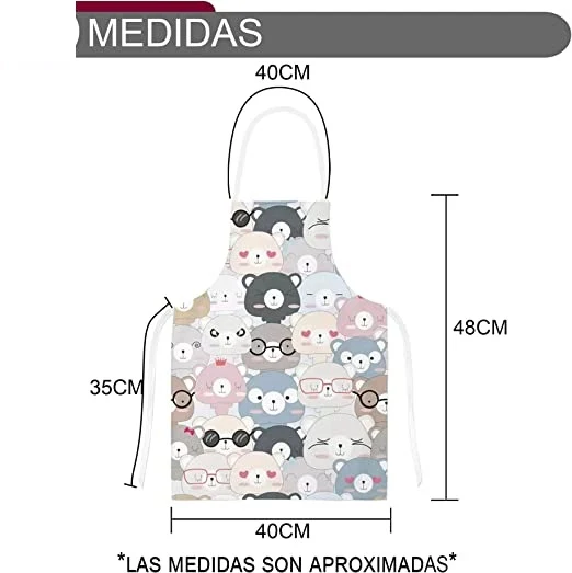 Delantal Niño, Delantal Ajustable para Niñas Niños, Delantales de Cocina para Cocinar Hornear Pintar