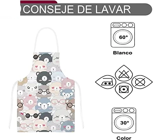 Delantal Niño, Delantal Ajustable para Niñas Niños, Delantales de Cocina para Cocinar Hornear Pintar
