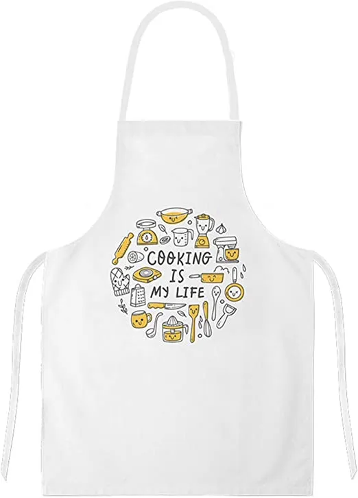 Delantales de Cocina , Ajustable Delantal Unisexo Adultos Delantales de Cocinero para Chef Jardinería Cafetería Barbacoa Pintar Hornear