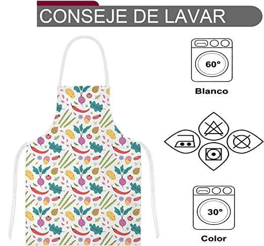 Delantales de Cocina , Ajustable Delantal Unisexo Adultos Delantales de Cocinero para Chef Jardinería Cafetería Barbacoa Pintar Hornear