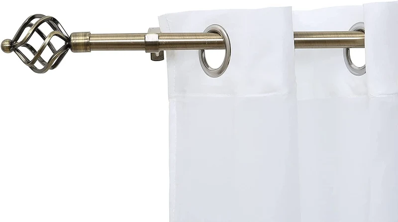 Cortina Extensible con Terminales en Estilo de Piña Redondeado - Barra Cortina Decolativa incluiye Soportes y Anillos