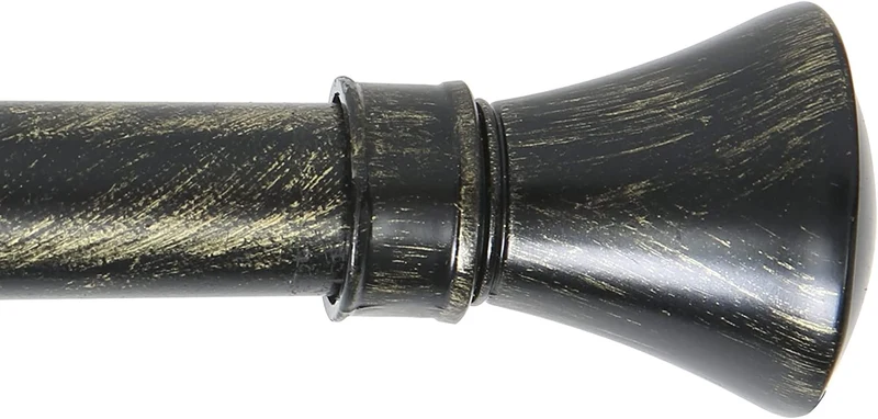Barra Extensible para Cortina con terminales en Estilo de Rústico - Barra Cortina Decolativa incluiye Soportes y Anillos de Plásticos