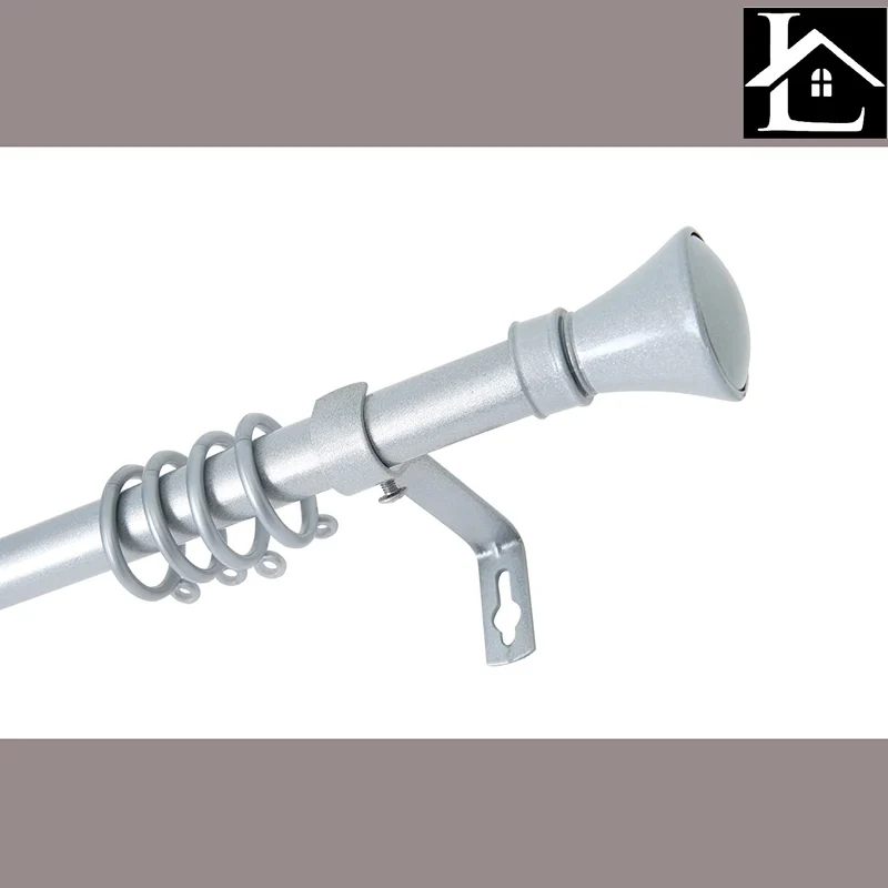 Barra Extensible para Cortina con terminales en Estilo de Rústico - Barra Cortina Decolativa incluiye Soportes y Anillos de Plásticos
