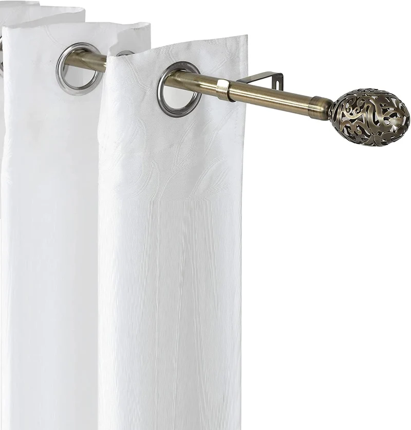 Barra Cortina Extensible Forja Universal - Barra Cortina Decolativa Extensible de Acero incluiye Soportes y Anillos