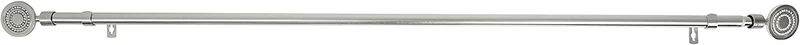 Barra Cortina Extensible Forja Universal - Barra Cortina Decolativa Extensible de Acero incluiye Soportes y Anillos