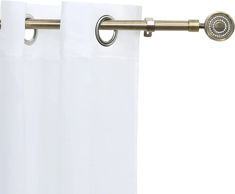 Barra Cortina Extensible Forja Universal - Barra Cortina Decolativa Extensible de Acero incluiye Soportes y Anillos
