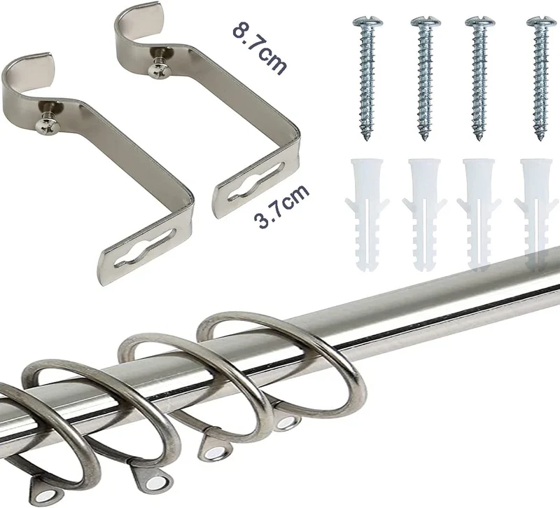 Barra Cortina Extensible Forja Universal - Barra Cortina Decolativa Extensible de Acero incluiye Soportes y Anillos