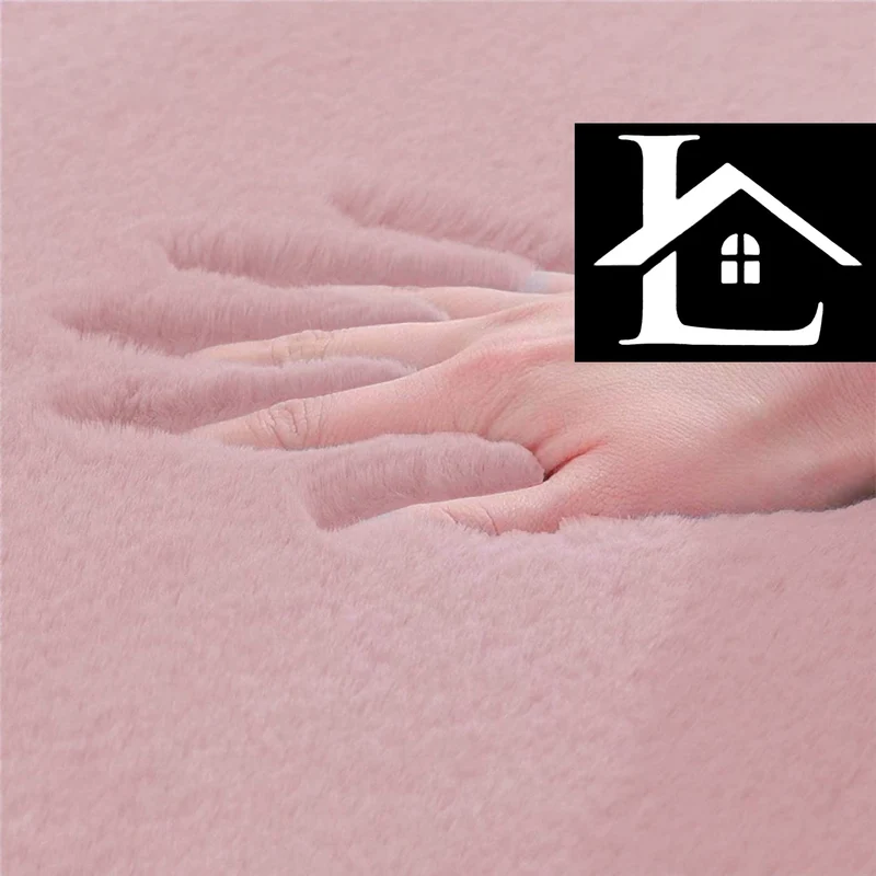 Alfombra De Piel De Conejo Artificial Extra Suave - Alfombra de Pelo para Salón, Habitación, Dormitorio, Forma Irregular