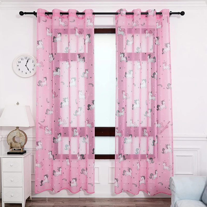 Cortinas Infantiles Niño Translucido Dos Paneles de 140x260cm- Cortinas Juveniles Animales para Habitación Sala de Estar 2 Piezas Patrón de Dinosaurio