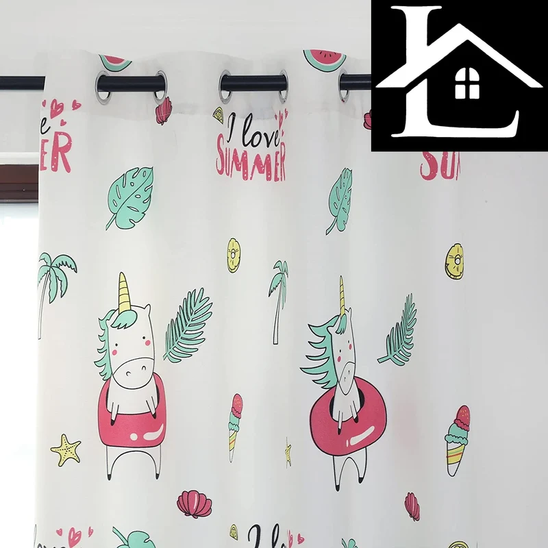 Cortinas Infantiles Niño Semiopaco Dos Paneles de 140x260cm- Cortinas Visillos Juveniles Animales para Habitación Sala de Estar 2 Piezas