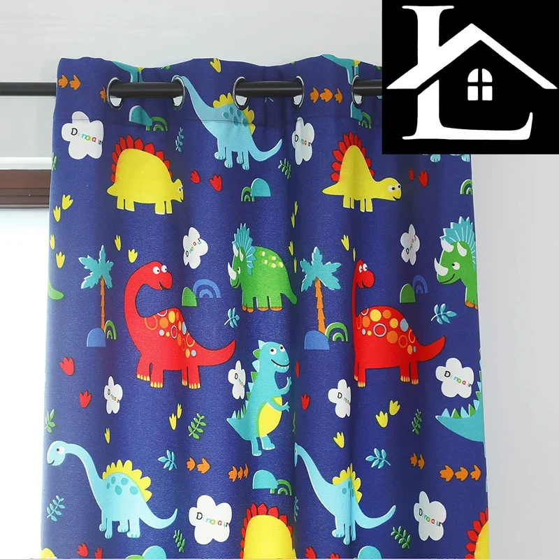 Cortinas Infantiles Niño Semiopaco Dos Paneles de 140x260cm- Cortinas Visillos Juveniles Animales para Habitación Sala de Estar 2 Piezas