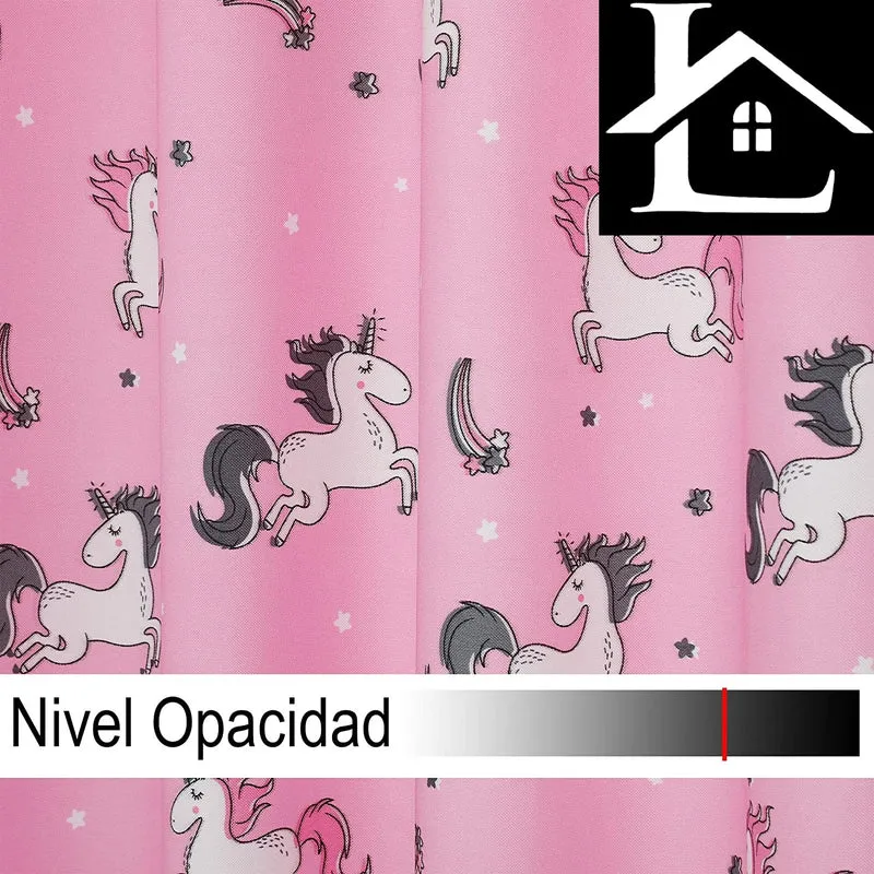 Cortinas Infantiles Niño Semiopaco Dos Paneles de 140x260cm- Cortinas Visillos Juveniles Animales para Habitación Sala de Estar 2 Piezas