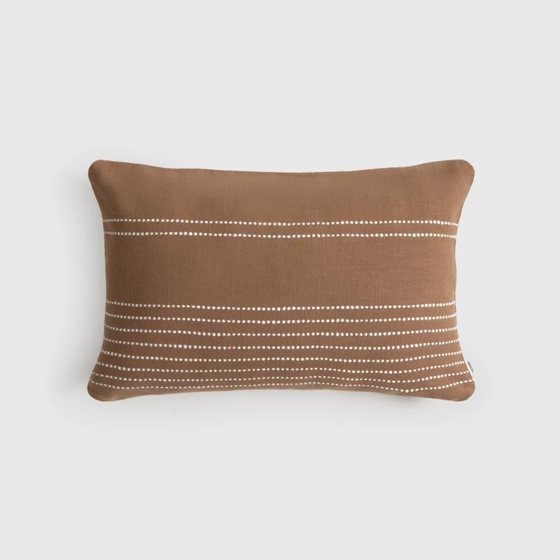Funda de cojín algodón rayas bordadas Seray