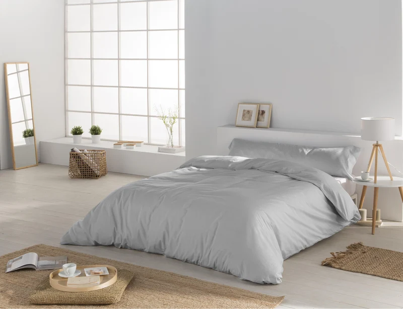 Dúo Nórdico Don Algodon Satén 300 Hilos Elba Blanco - Set Funda Nórdica + Fundas Almohada