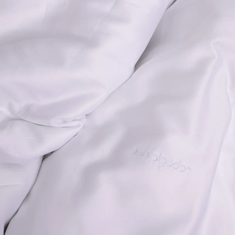 Dúo Nórdico Don Algodon Satén 300 Hilos Elba Blanco - Set Funda Nórdica + Fundas Almohada