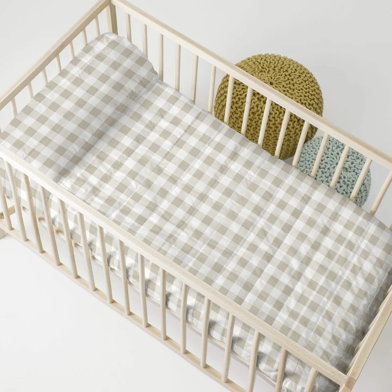 Vichy beige Colcha Cuna (100x130 cm)