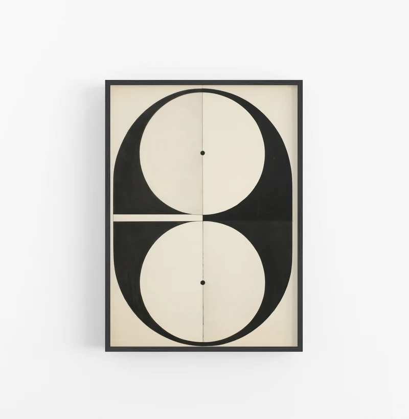 Cuadro con Marco Eclectic Geometrico Minimalista Blanco Negro