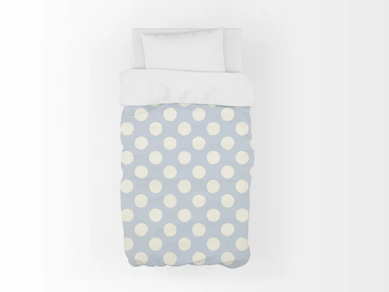 Funda nórdica Infantil Topos Irregulares Azul Claro Crema M