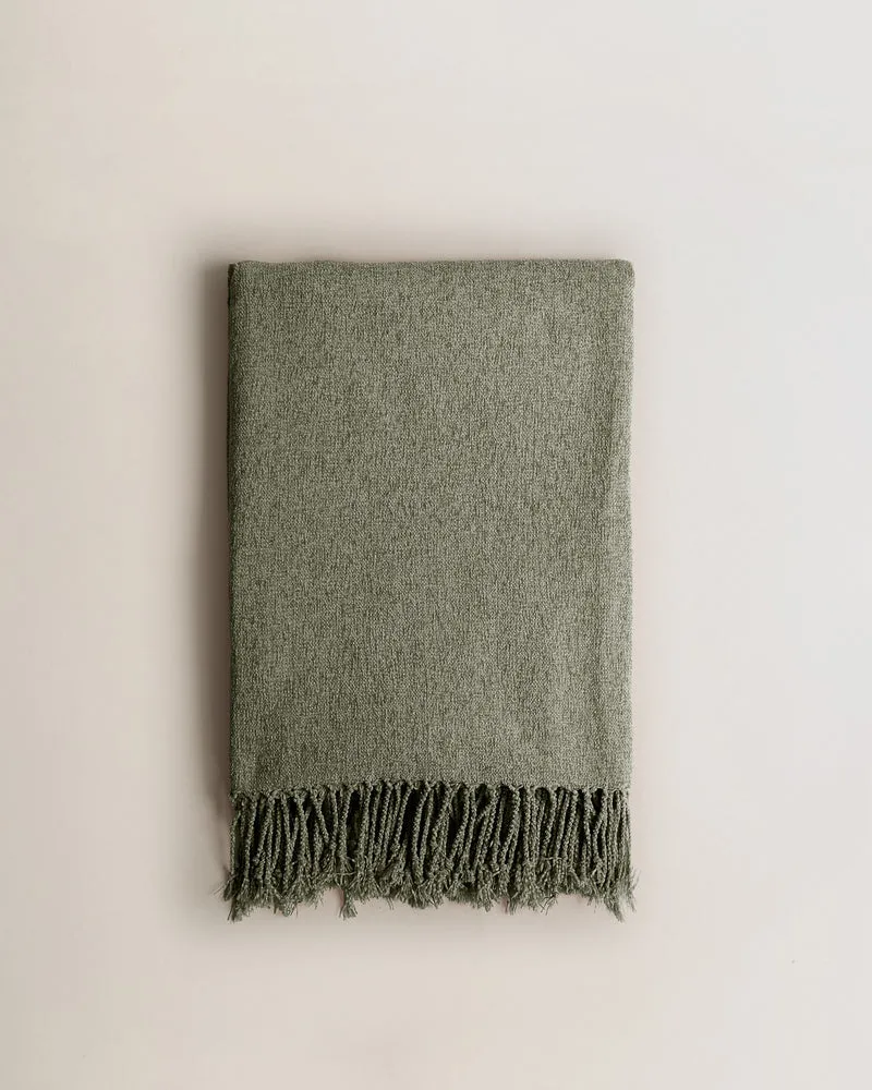Plaid Chenilla Verde Seco