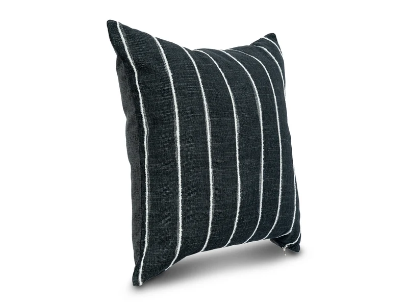 Cojin Cuadrado Poliester Luxury Negro Rayas