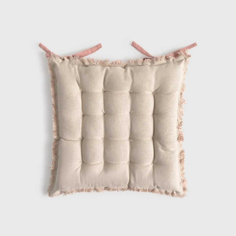 Cojín de silla algodón acolchado con flecos Flepade