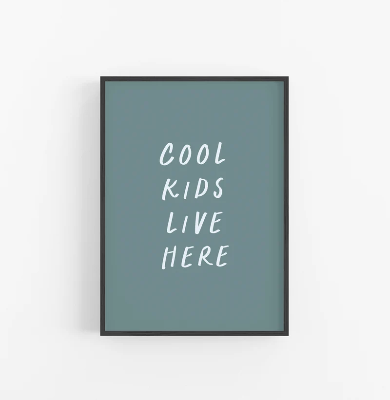 Cuadro Tipografico Moderno Azulgris Blanco