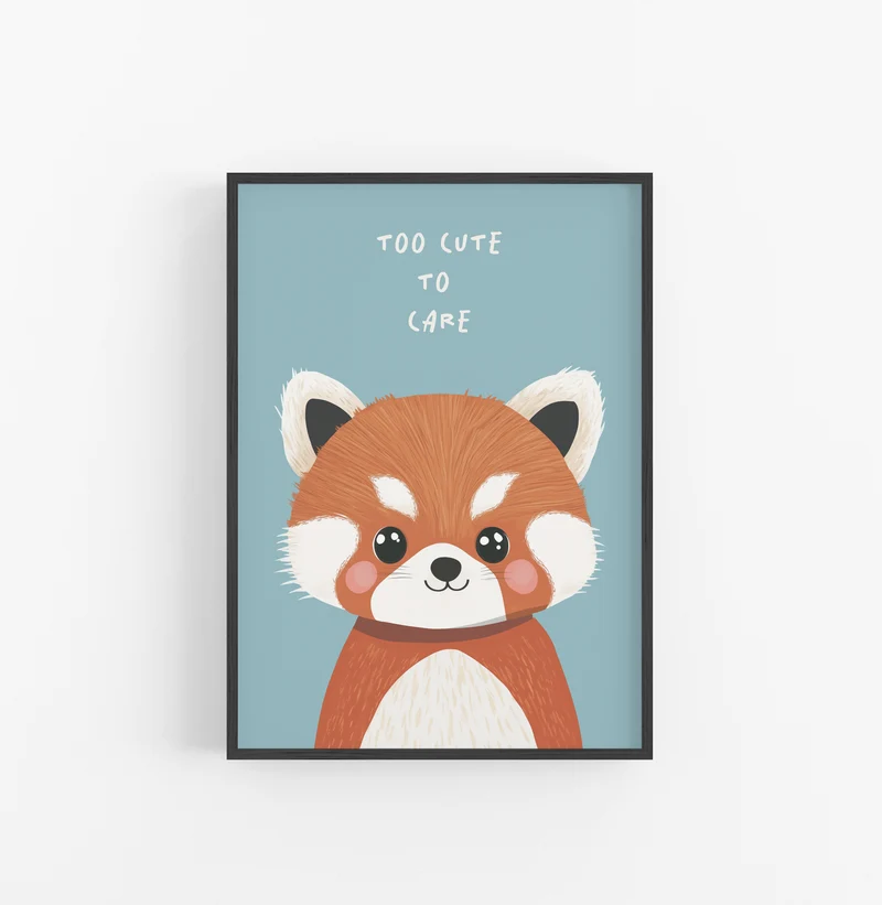 Cuadro Zorro Ilustrado Naranja Azul