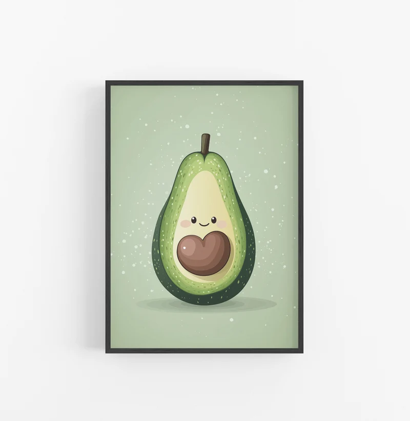 Cuadro Aguacate Cariñoso Verde Marron
