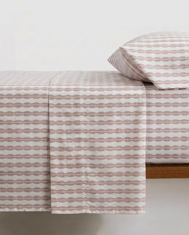 Juego de sábanas 100% algodón toile rosa claro