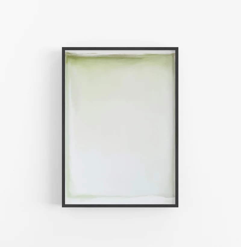 Cuadro con Marco Acuarela Suave Verde Blanco