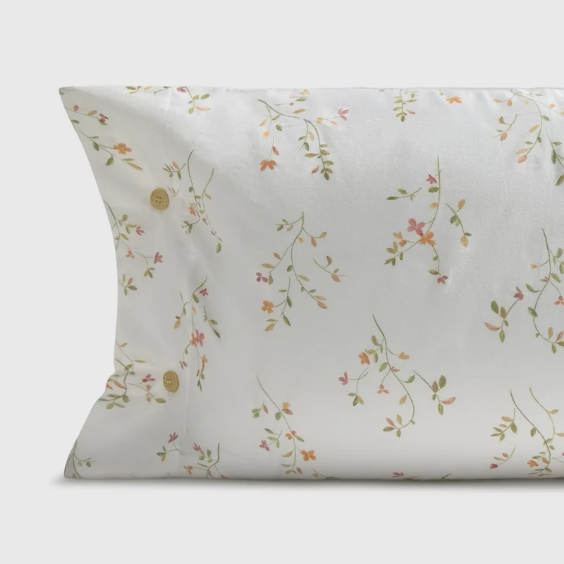 Funda de almohada algodón satén 180 hilos estampado floral Lasusa