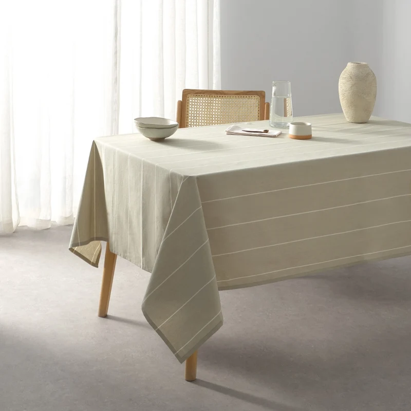 Mantel antimanchas con rayas tejidas Lan