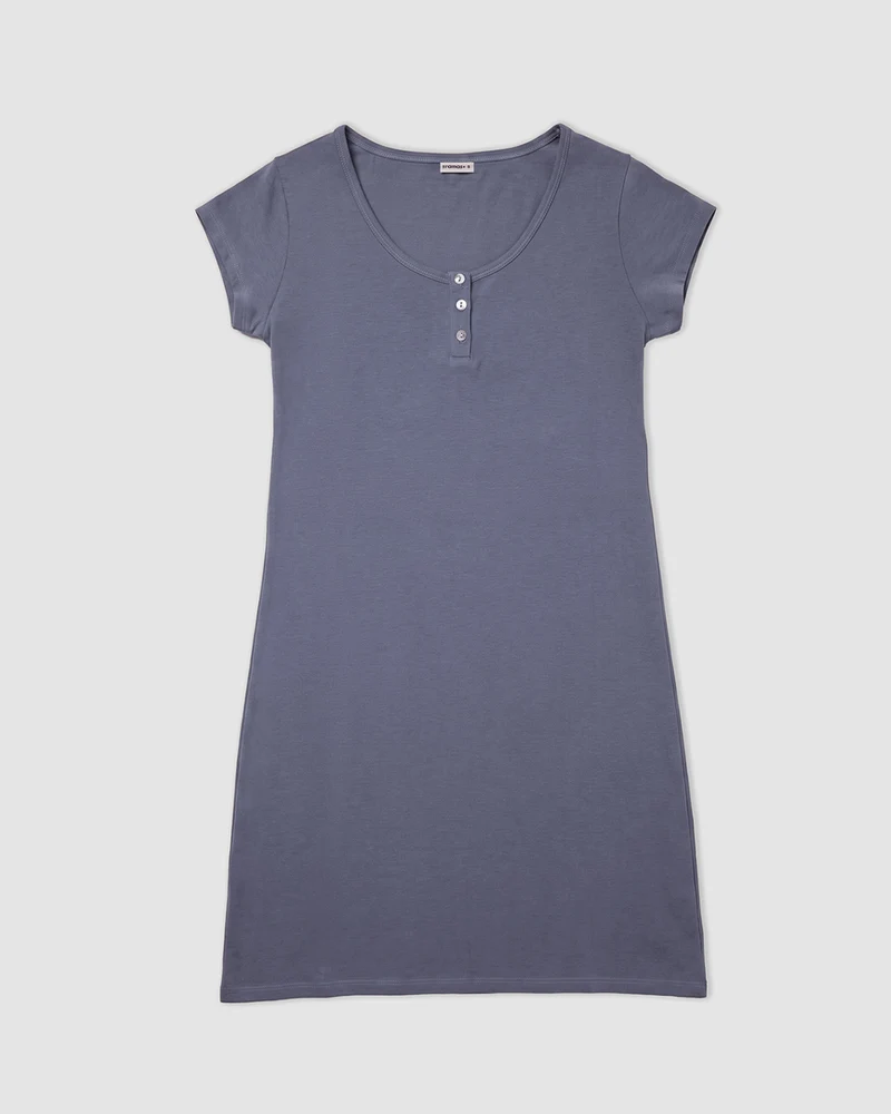 Camisón corto de algodón ídigo