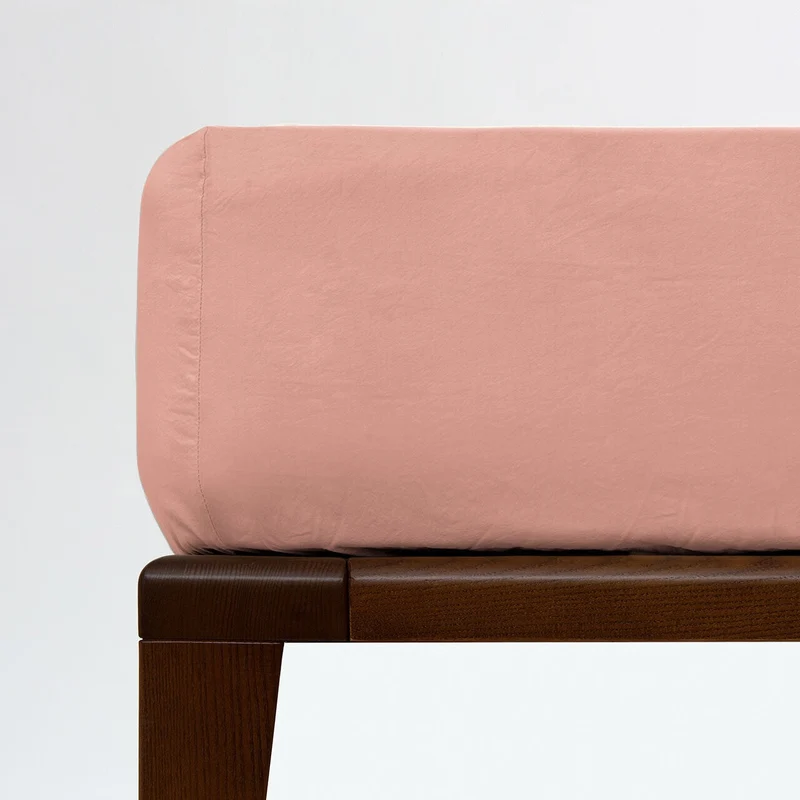 Sábana Bajera con Elástico Stonewash 160x200 | STON | Rosa Viejo