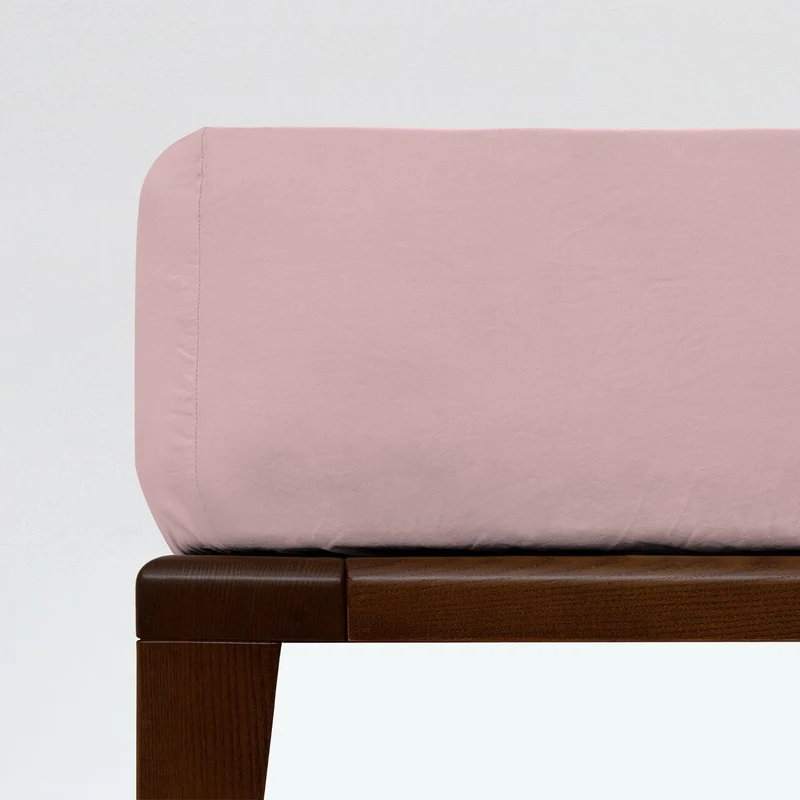 Sábana Bajera con Elástico Stonewash 180x200 | STON | Rosa