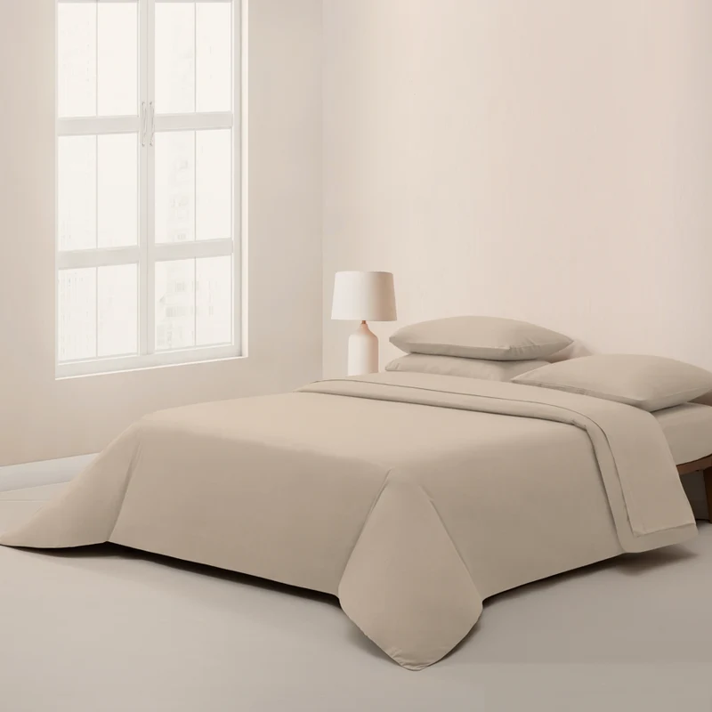 Sábana Bajera de Franela con Elástico 140x200 | CHARM | Beige Cama Doble