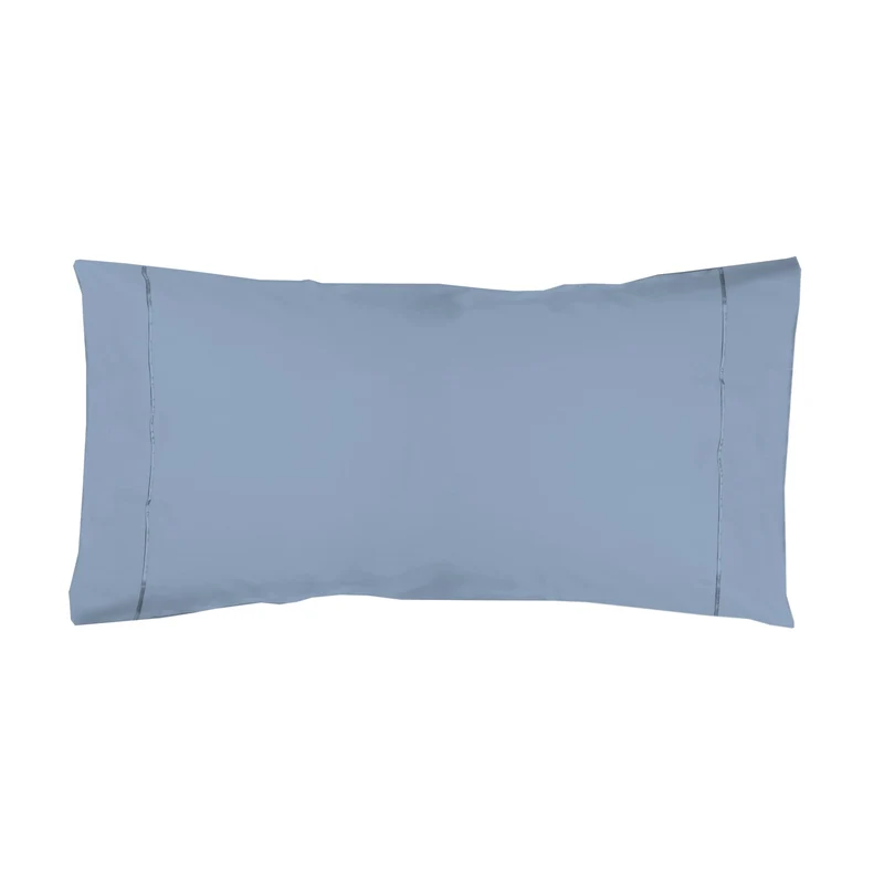 Funda almohada Algodón Percal de 200 hilos Azul Grisáceo
